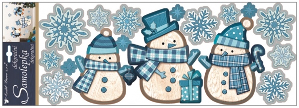 Samolepky plastické 57x20 cm, sněhuláci