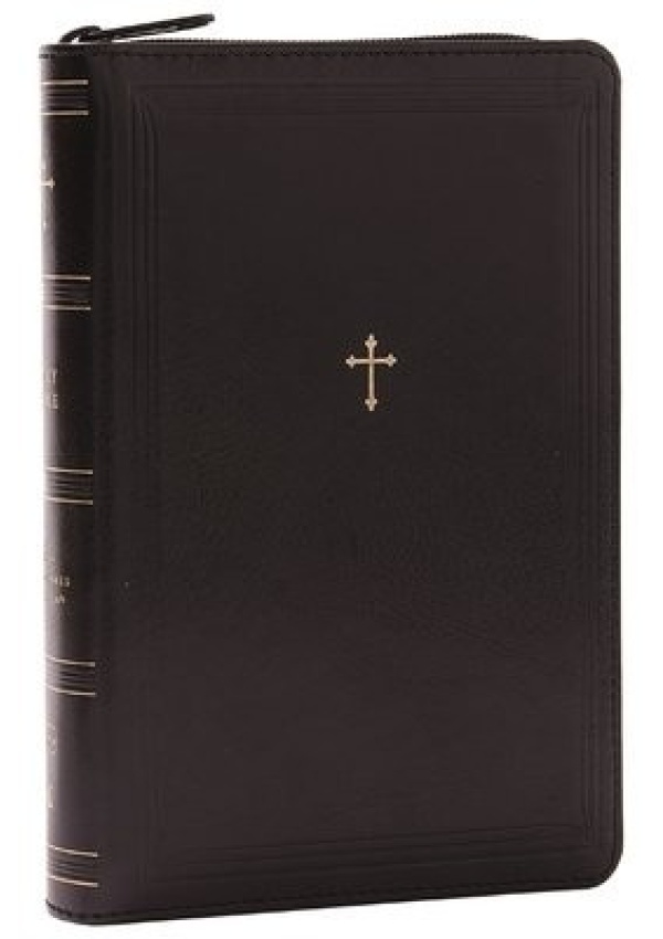Levně NKJV Compact Paragraph-Style Bible w/ 43,000 Cross References, Black Leathersoft with zipper, Red Letter, Comfort Print: Holy Bible, New King James Ve