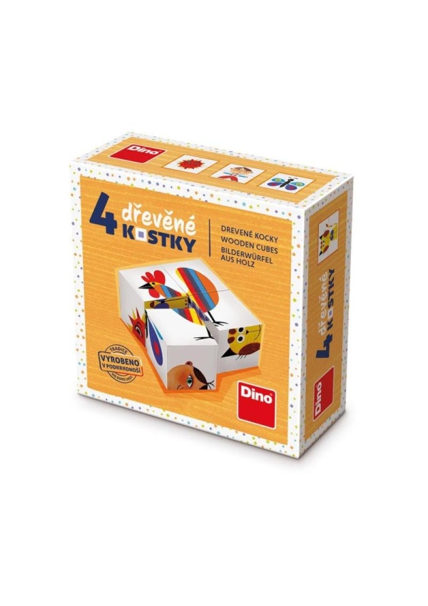 Kohout - Dřevěné kostky 4 ks