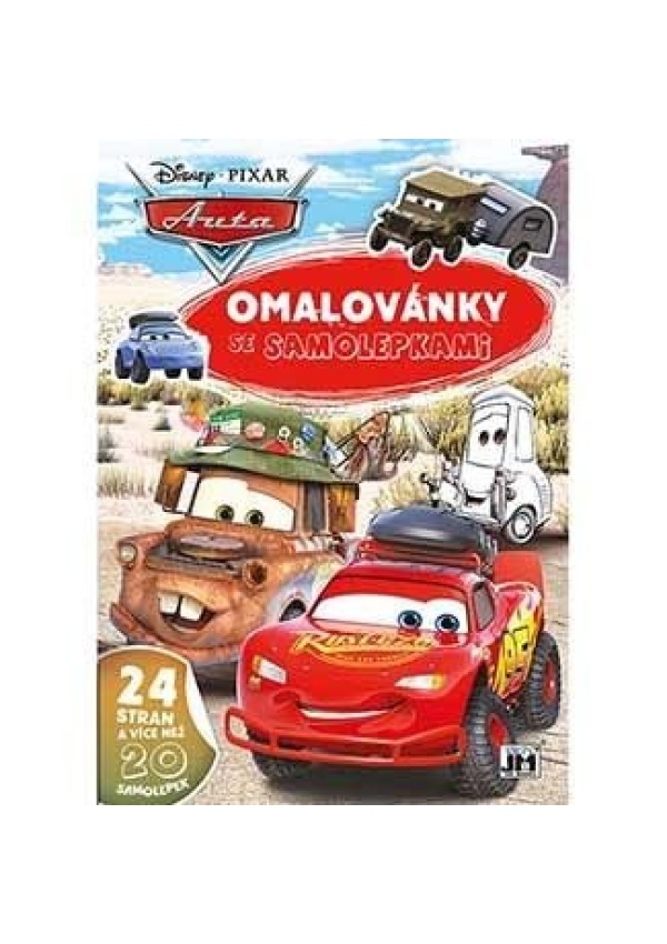 Auta - Omalovánky A4 se samolepkami