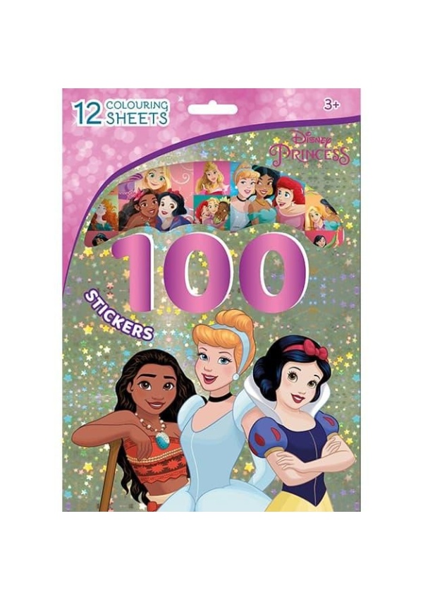 Princezny - 100 samolepek s omalovánkovými listy