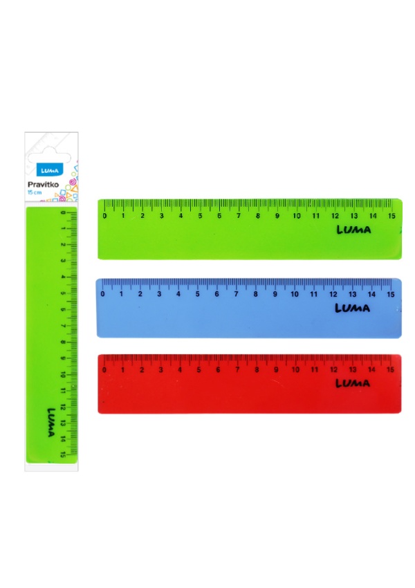 Pravítko  15cm barevné, mix LUMA