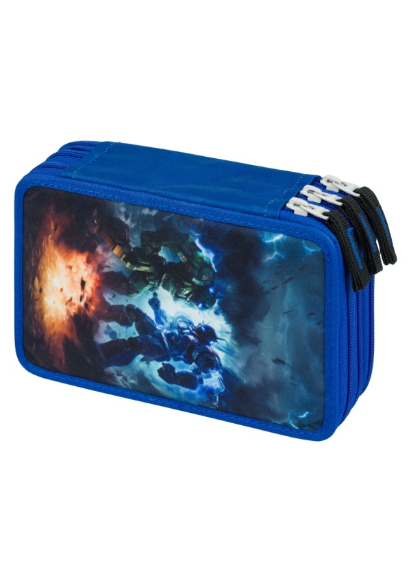 BAAGL Školní penál třípatrový Roboti