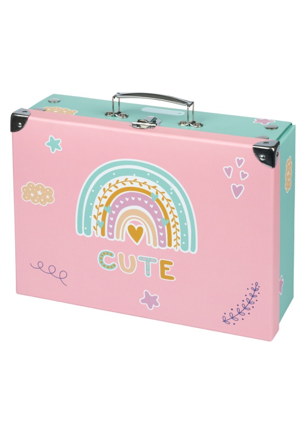BAAGL Skládací školní kufřík Duha s kováním