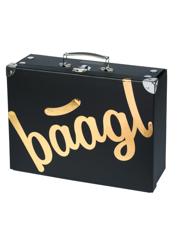 BAAGL Skládací školní kufřík Gold s kováním