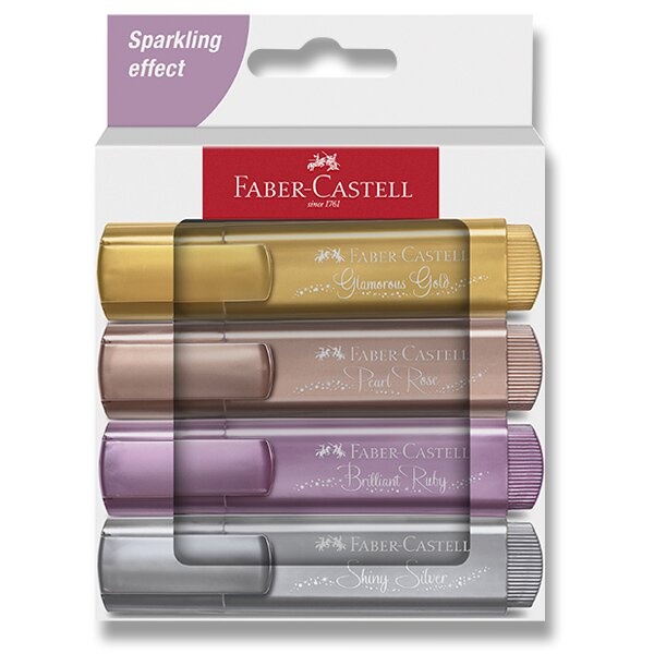 Levně Zvýrazňovač Faber-Castell Textliner 46 Metallic sada 4 barev