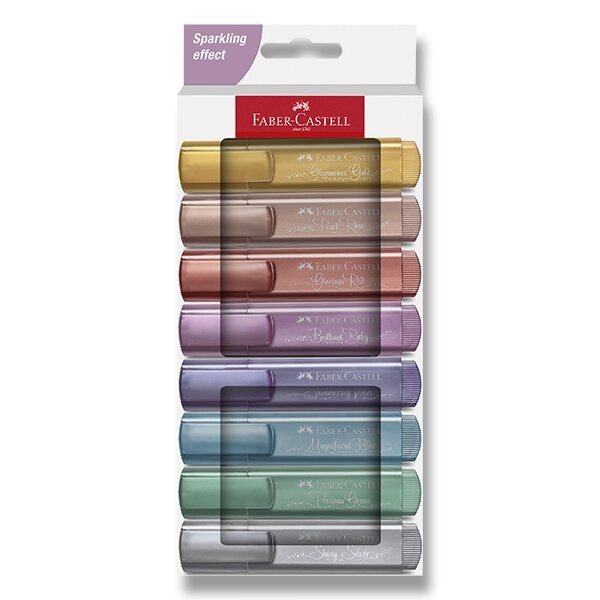 Levně Zvýrazňovač Faber-Castell Textliner 46 Metallic sada 8 barev