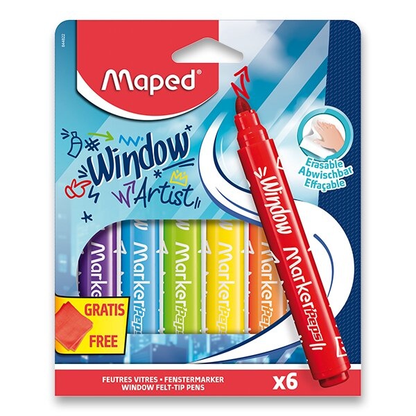 Levně Dětské fixy Maped Window na sklo