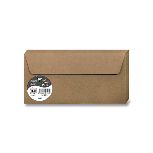 Levně Obálka Clairefontaine Kraft DL, samolepicí, 20 ks