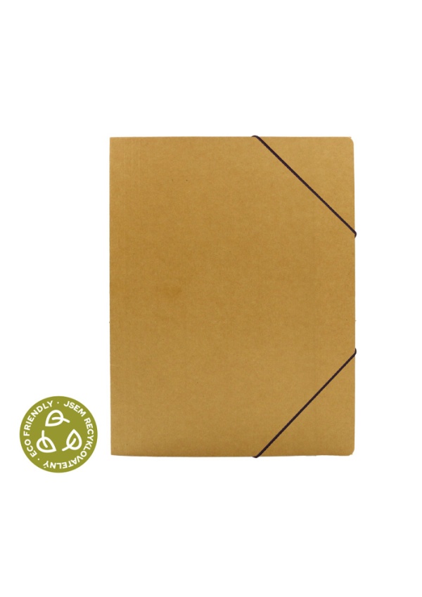 Desky na spisy s gumou A4, 3 klopy ECO LUMA kraft