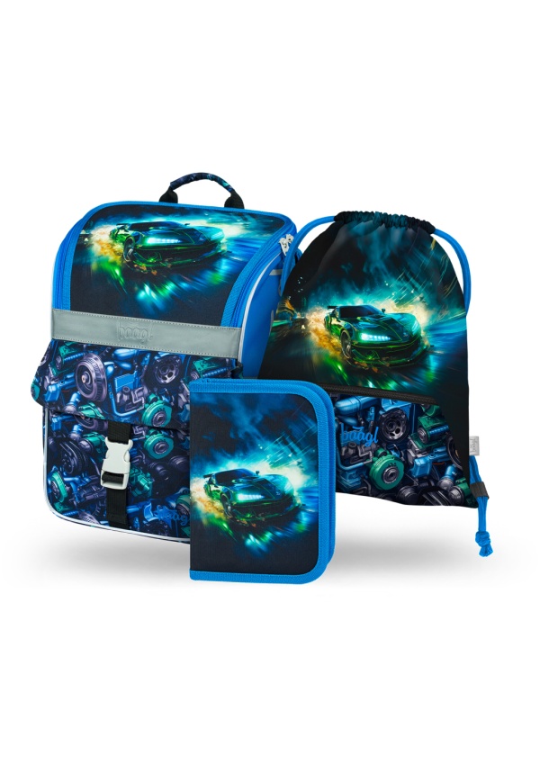 Levně BAAGL 3 SET Zippy Závodní auto: aktovka, penál, sáček