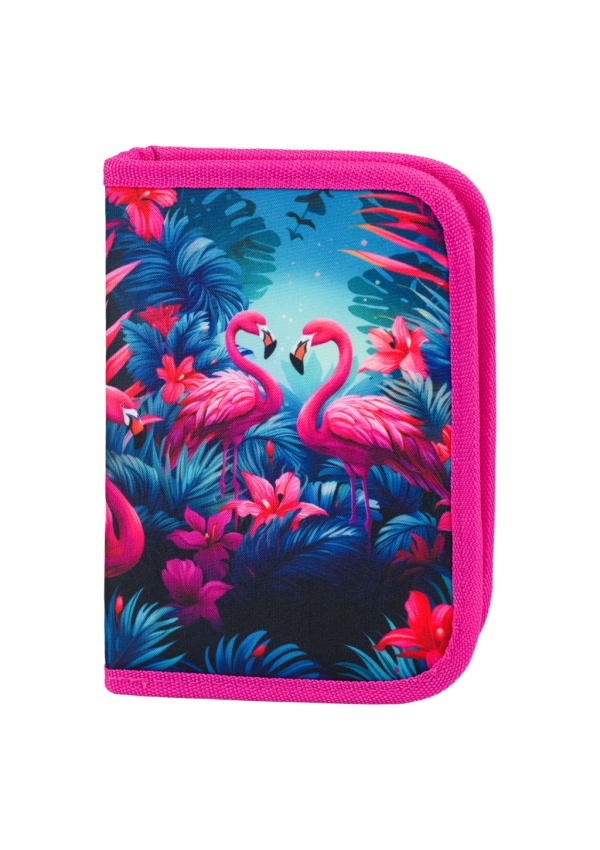 BAAGL Školní penál jednopatrový Plameňáci