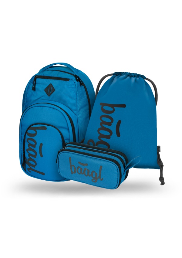 Levně BAAGL 3 SET Coolmate Ocean Blue: batoh, penál, sáček