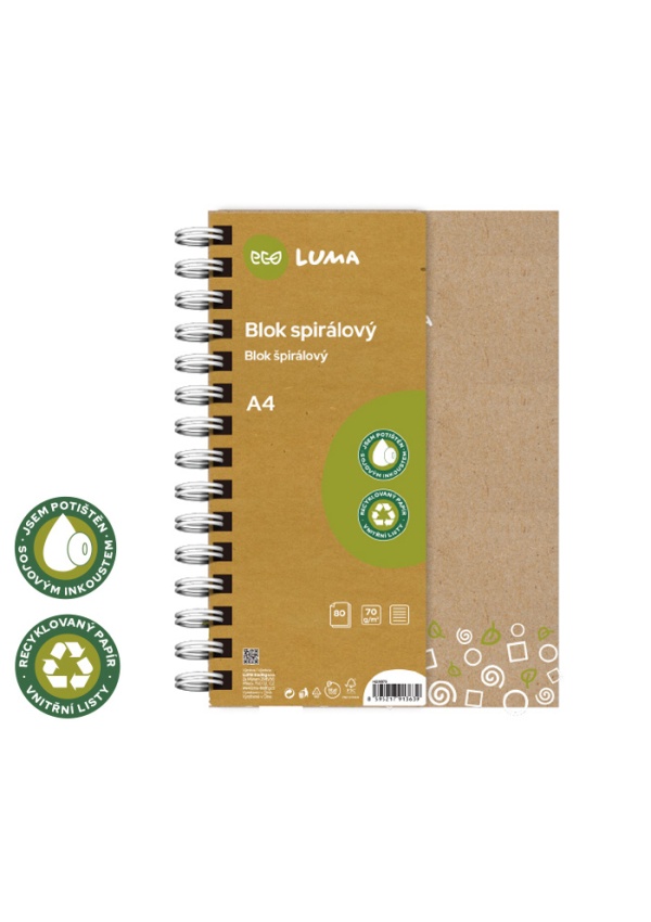 Blok spirála A4 80l ECO LUMA