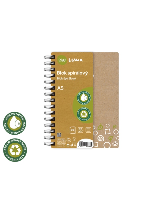 Blok spirála A5 80l ECO LUMA