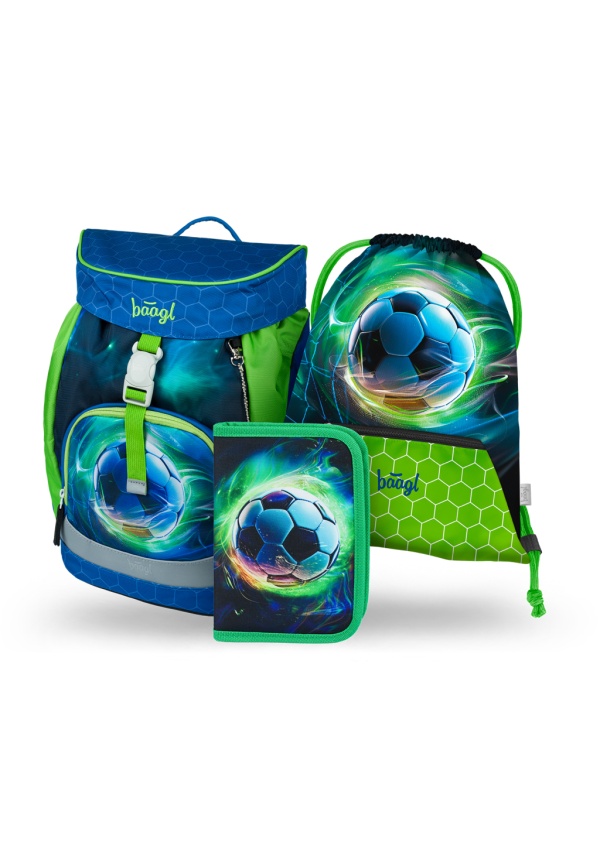 Levně BAAGL 3 SET Airy Fotbal Míč: batoh, penál, sáček