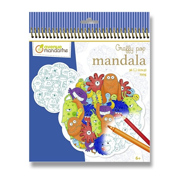Levně Omalovánky Avenue Mandarine Graffy Pop Mandala Příšerky