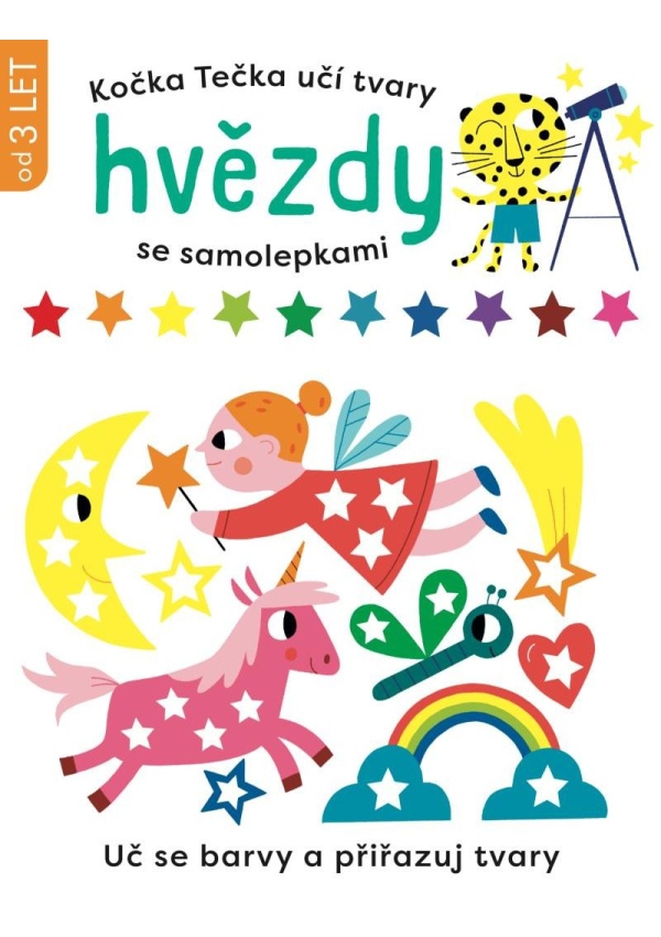 Levně Kočka Tečka učí tvary Hvězdy se samolepkami