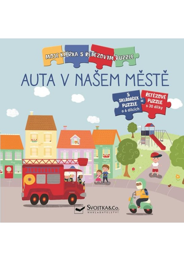 Levně Auta v našem městě - Moje knížka s řetězovým puzzle