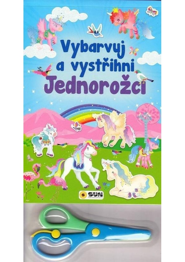 Vybarvuj a Vystřihni - Jednorožci - modrá