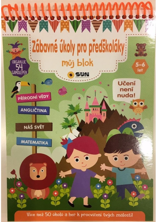 Zábavné úkoly pro předškoláky 5-6 let - Můj blok plný úkolů a samolepek