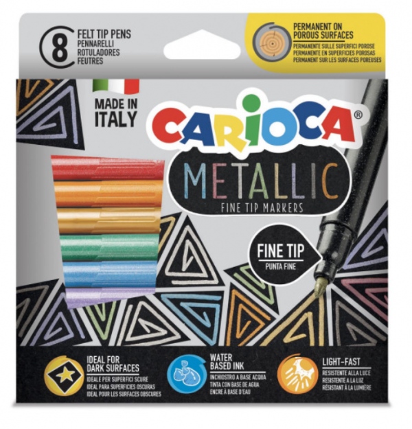 Levně Carioca Metallic fix s jemným hrotem 8ks