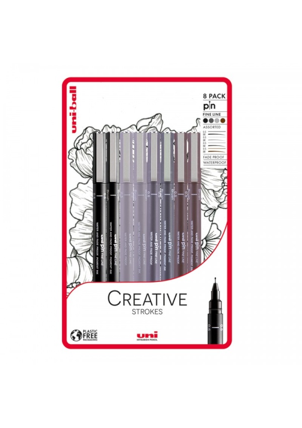 UNI PIN - Creative Strokes sada 8 ks linerů