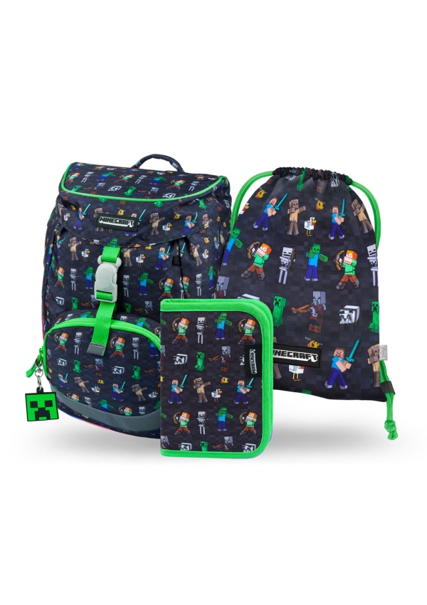BAAGL 3 SET Airy Minecraft: batoh, penál, sáček