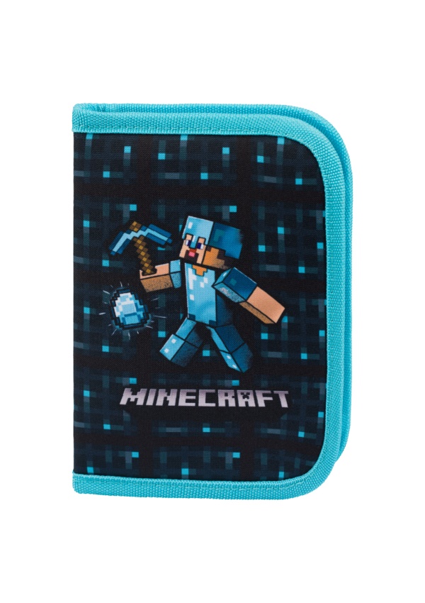 BAAGL Školní penál jednopatrový Minecraft Blue Axe