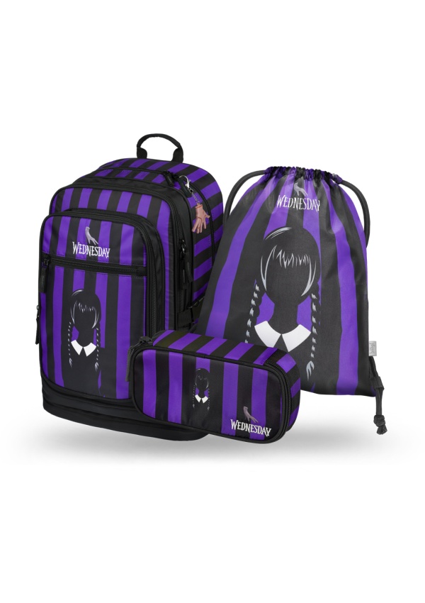BAAGL 3 SET Cubic Wednesday: batoh, penál a sáček