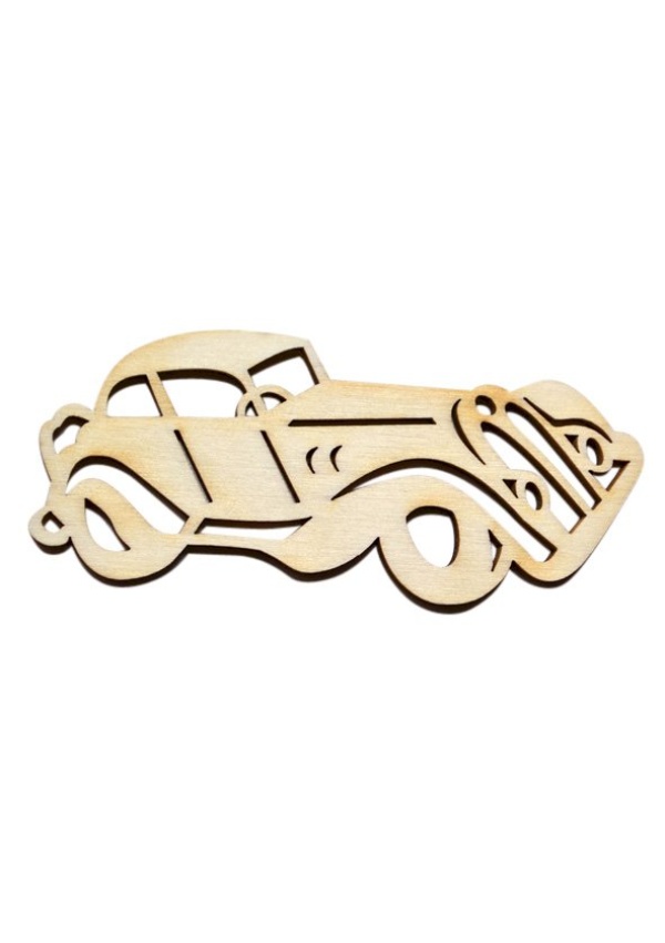 Dřevěný výřez auto, 10,5 x 4,5 cm