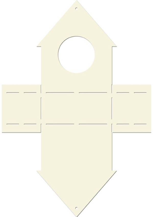 Šablona krabička domeček, plast