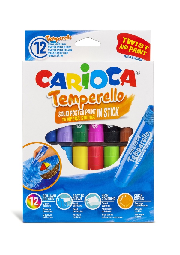 Levně Carioca temperové barvy v tyčince 12 ks