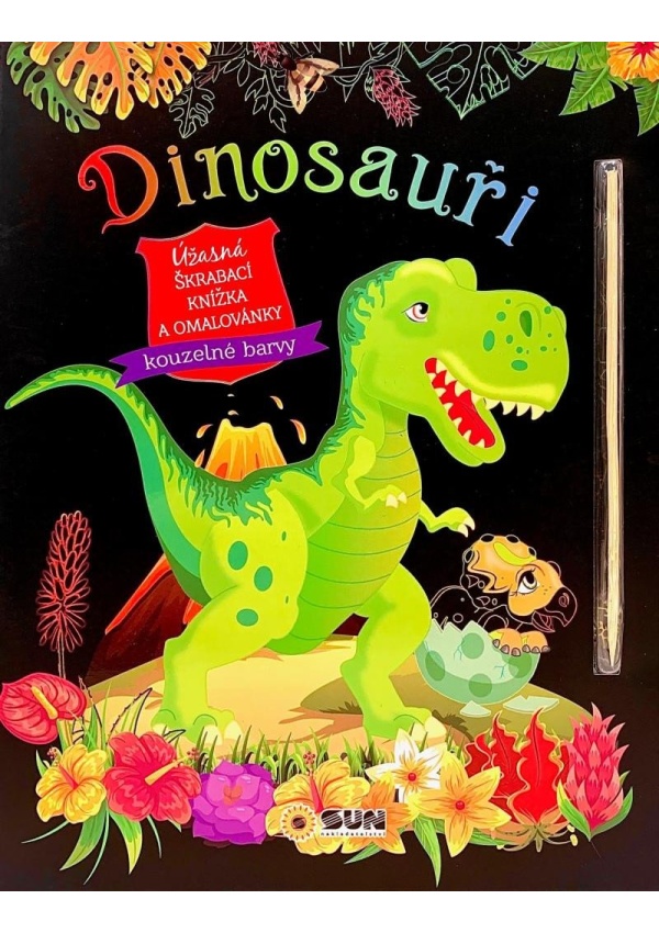 Levně Dinosauři - Úžasná škrábací knižka a omalovánky