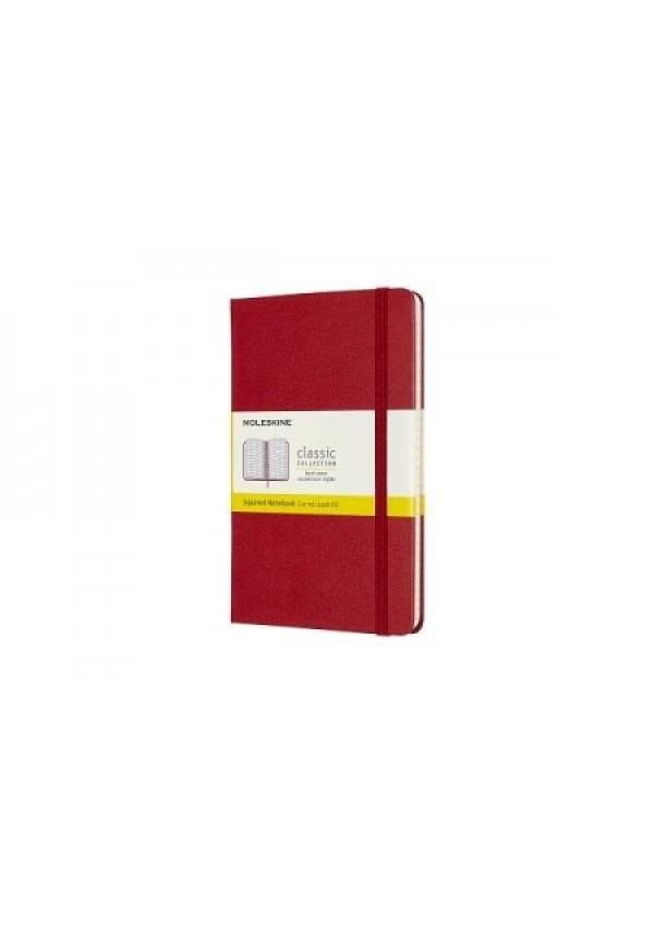 Moleskine Medium Squared Hardcover Notebook, Scarlet