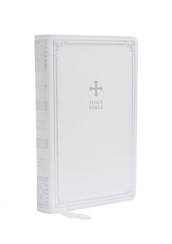 NRSV Catholic Edition Gift Bible, White Leathersoft (Comfort Print, Holy Bible, Complete Catholic Bible, NRSV CE), Holy Bible