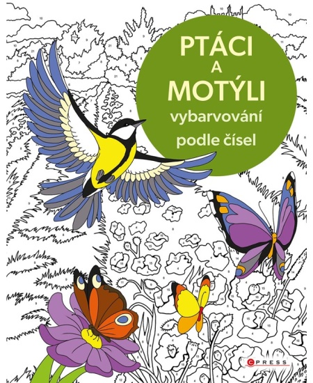 Levně Vybarvování podle čísel: Ptáci a motýli