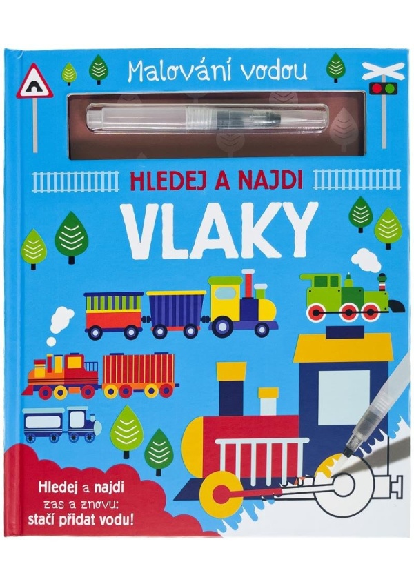 Malování vodou Vlaky