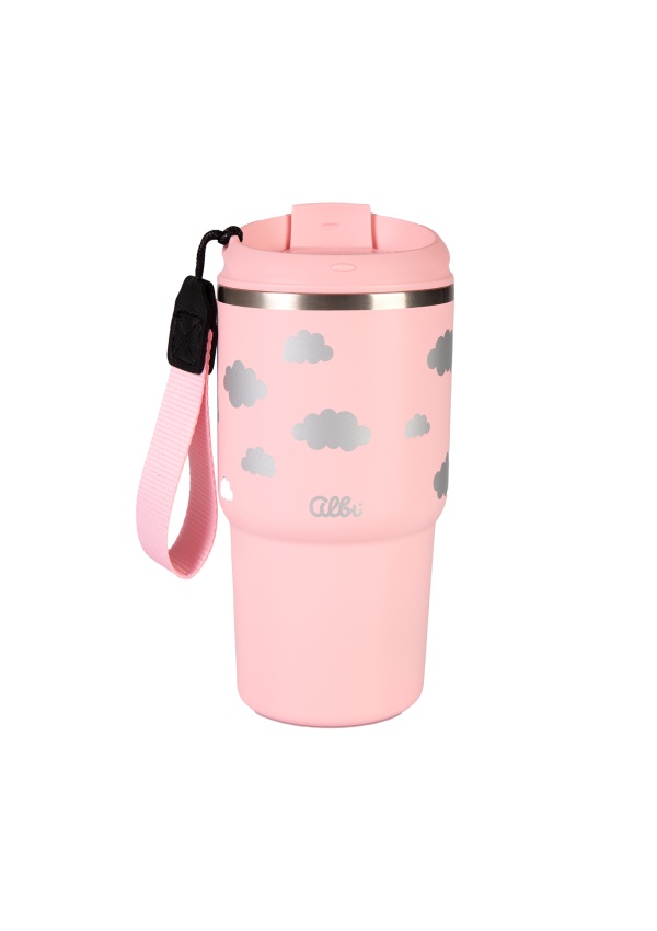 Levně Růžový termohrnek Deluxe 500 ml