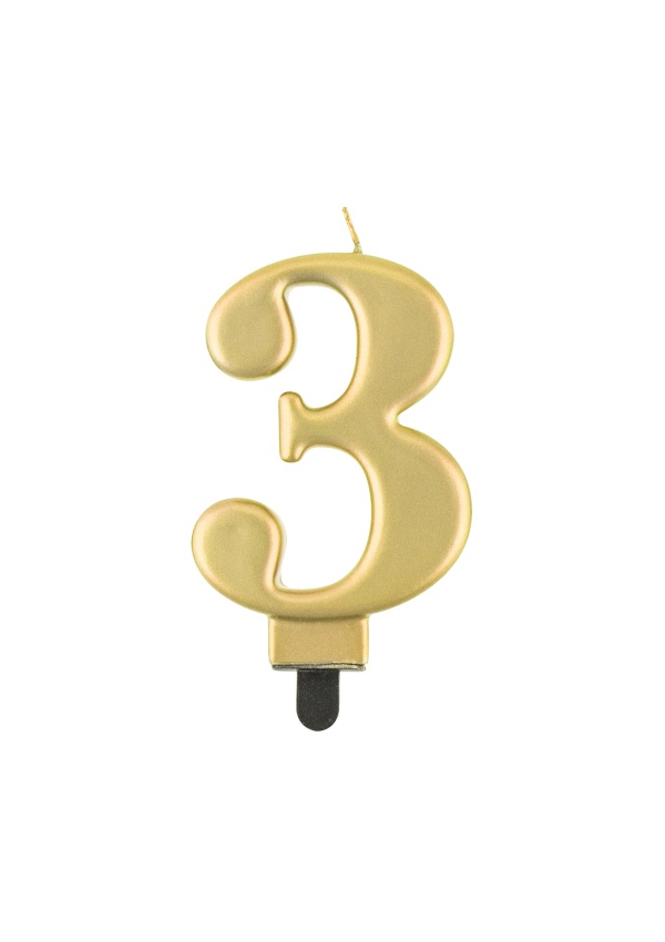 SVÍČKA GOLD ČÍSLO 3