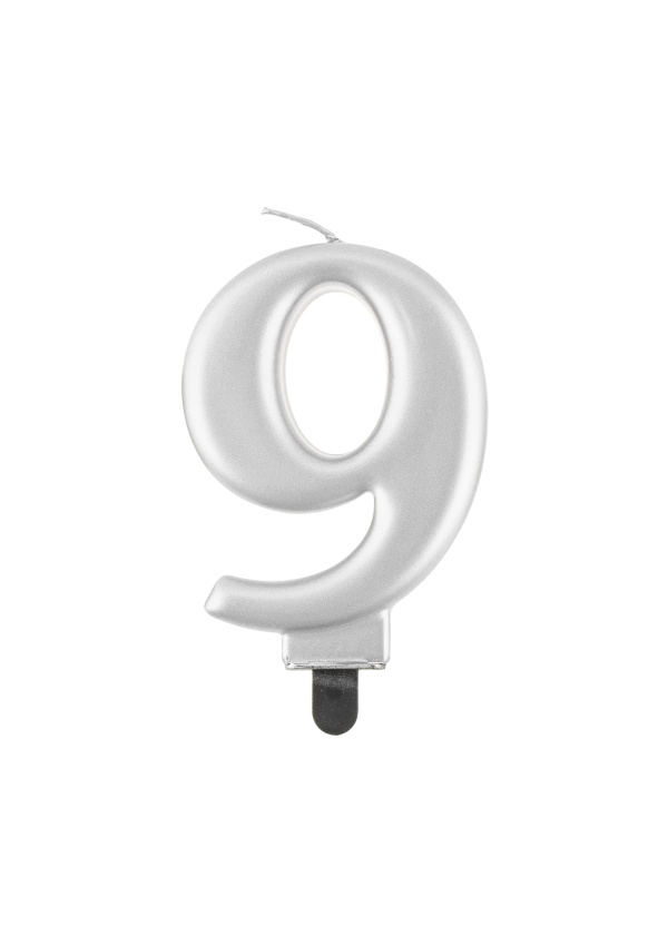 SVÍČKA SILVER ČÍSLO 9