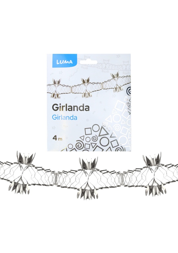 Girlanda 4m stříbrná LUMA