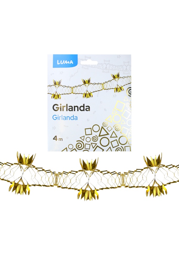 Levně Girlanda 4m zlatá LUMA