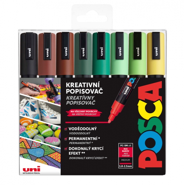 Levně POSCA sada popisovačů PC-5M - EARTH 8 ks