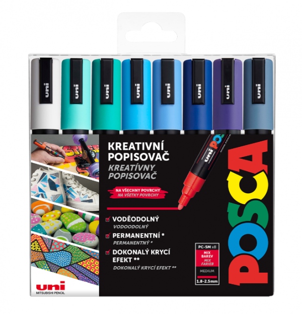 Levně POSCA sada popisovačů PC-5M - OCEAN 8 ks
