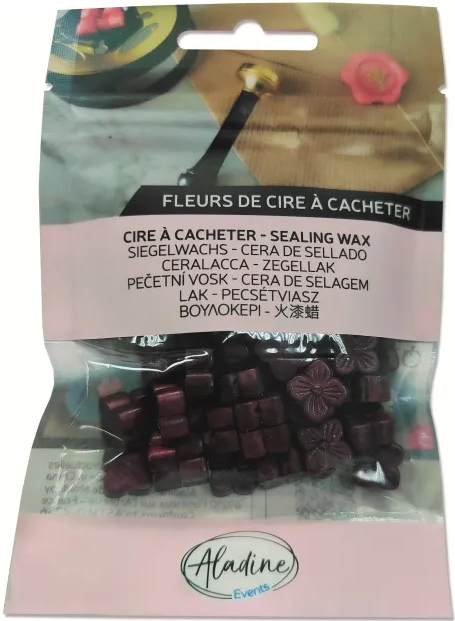 Levně Pečetní vosk granulovaný Aladine - lie de vin nacré, perleťový vínový