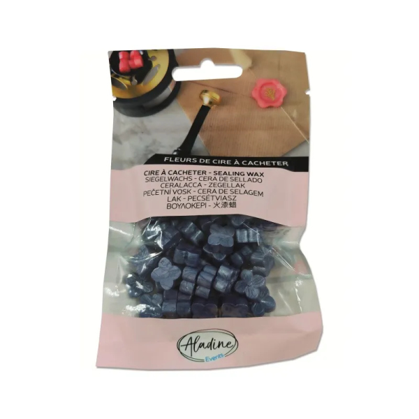 Pečetní vosk granulovaný Aladine - gris bleu nacré, perleťový šedomodrý