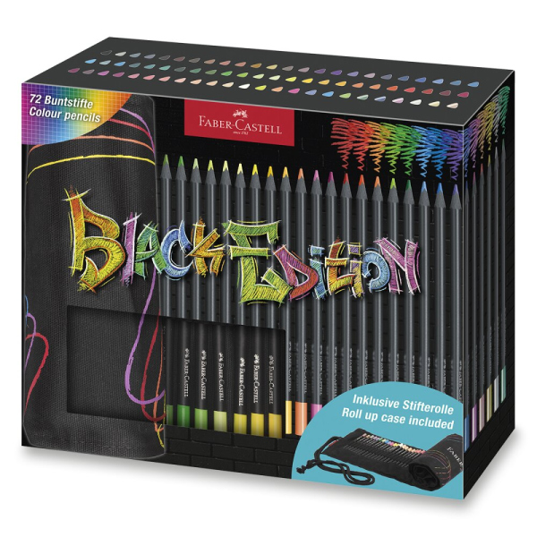 Levně Pastelky Faber-Castell Black Edition rolovací pouzdro, 72 ks