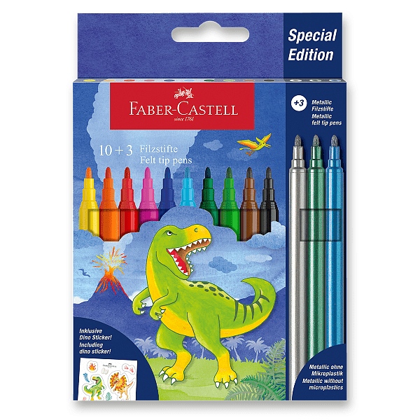 Levně Fixy Faber-Castell Dinosaurus 13 barev