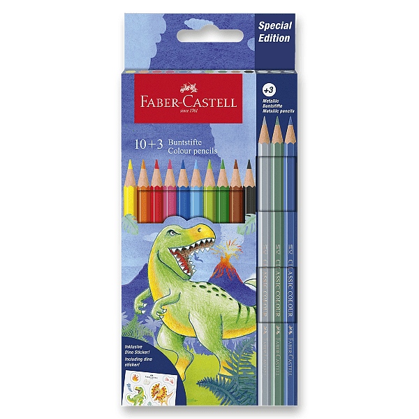Levně Pastelky Faber-Castell Dinosaurus 13 barev